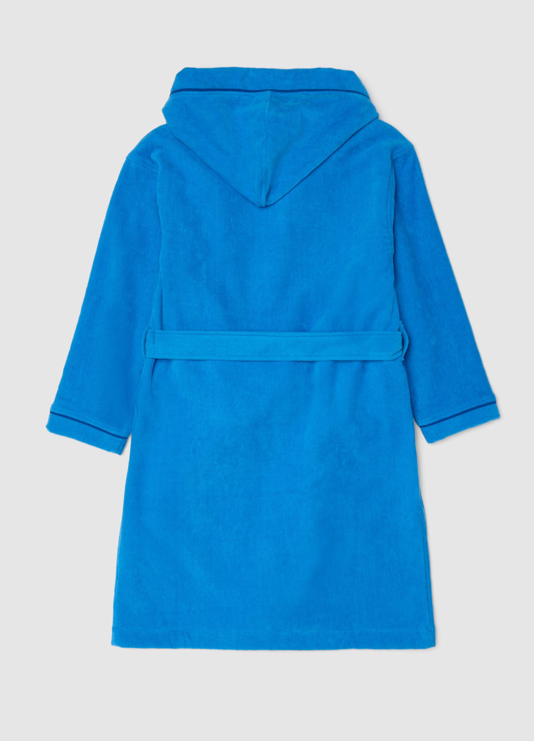 Boys' blue robe in pure organic cotton