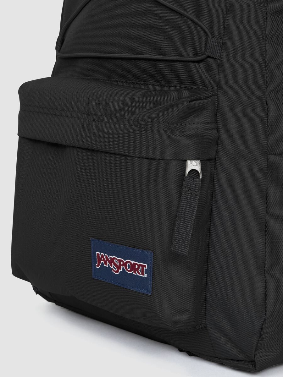 Black backpack with front pocket and adjustable shoulder straps_1