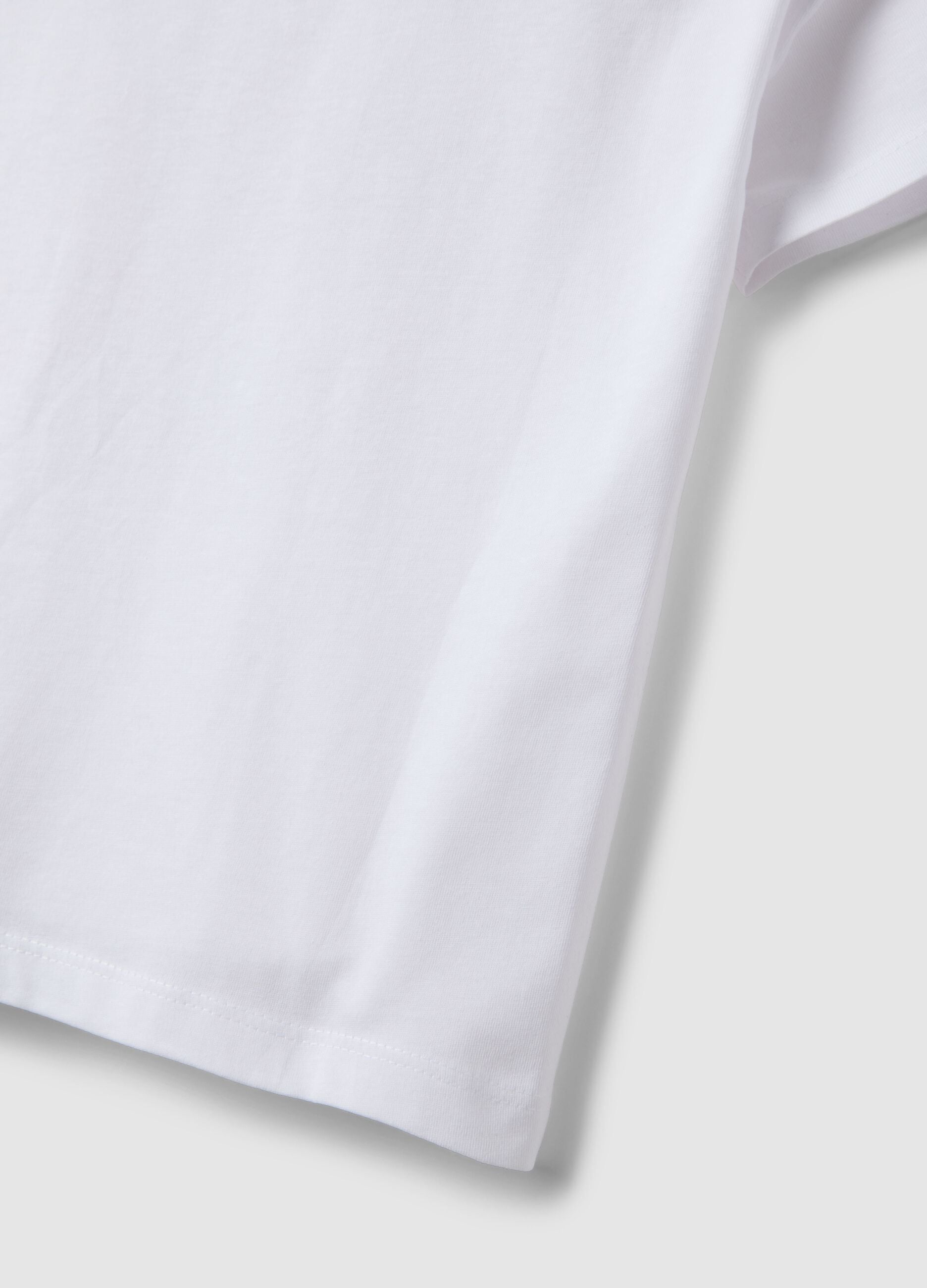White pure cotton T-shirt with K-Pop Demon Hunters print, regular fit