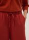Red viscose-linen blend straight-fit trousers with drawstring_3