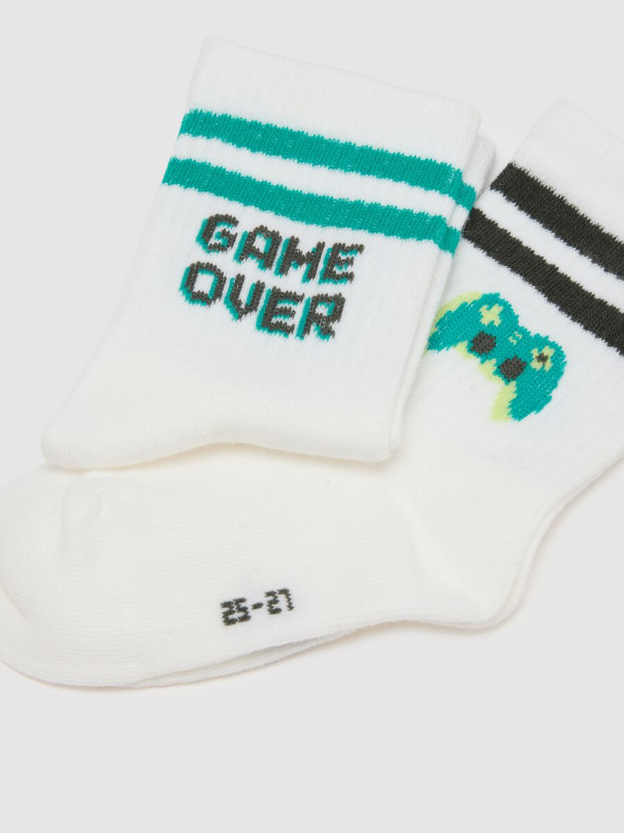 Children's multi-coloured stretch cotton short sock tripack_2