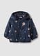 Blue baby hoodie jacket with zip and teddy bear print_0