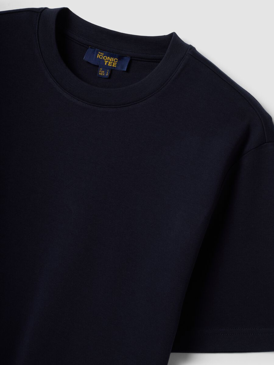 Blue pure cotton short-sleeve regular-fit T-shirt_2