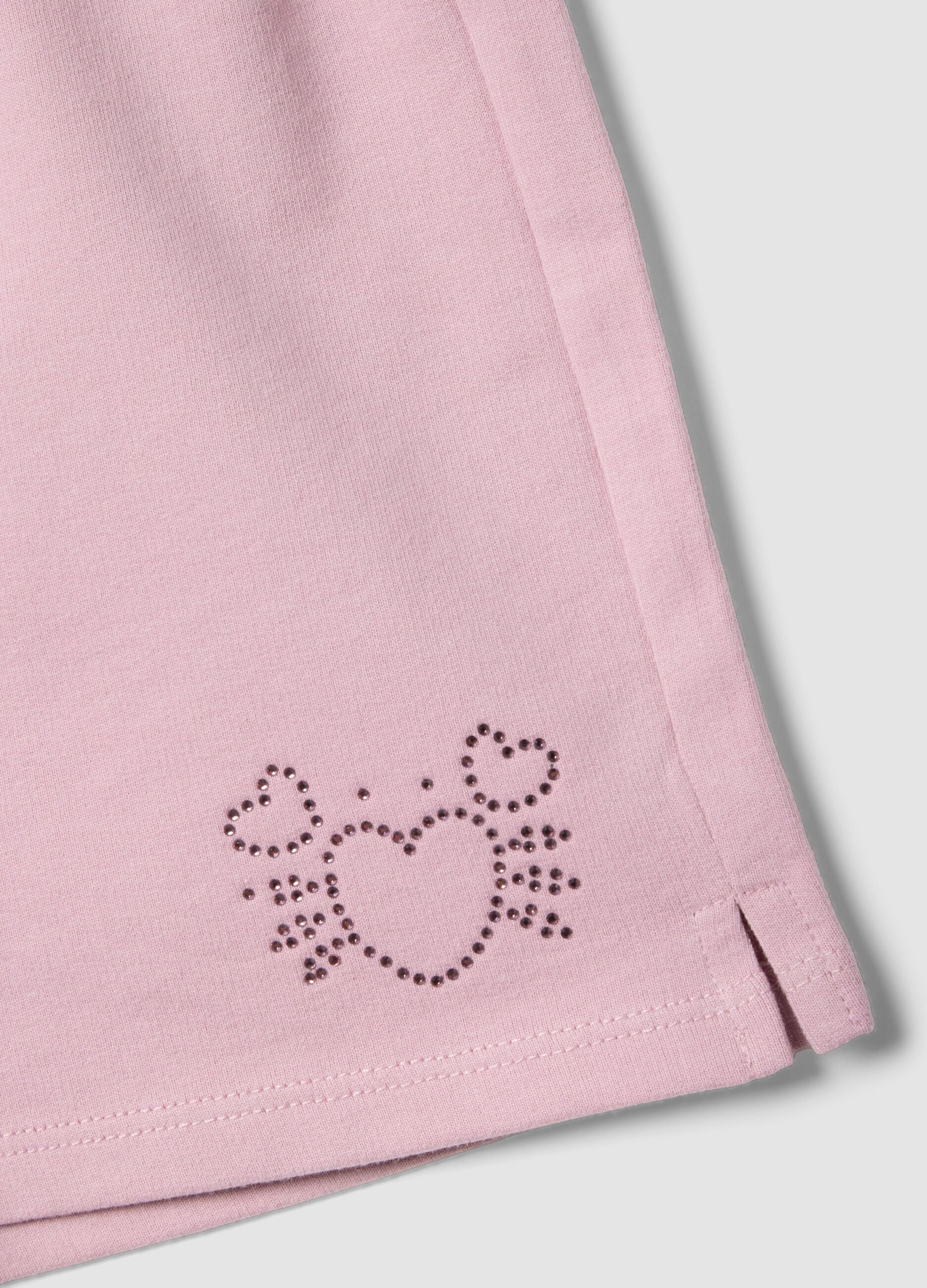 Girls&rsquo; pink pure cotton shorts with elasticated waistband