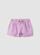 Girls' regular fit purple pure cotton shorts with bow_0