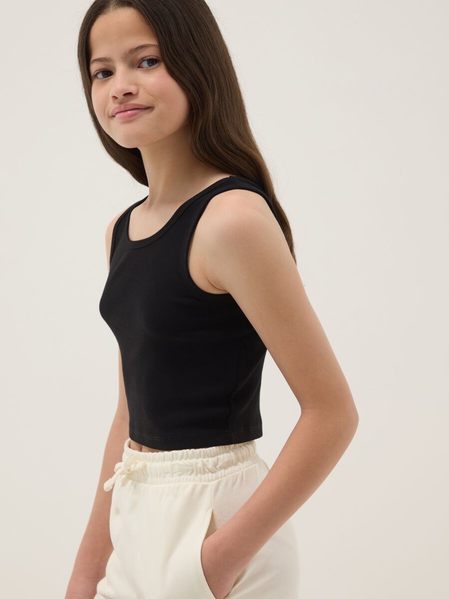 Girls' multicolour stretch-cotton fitted set_2