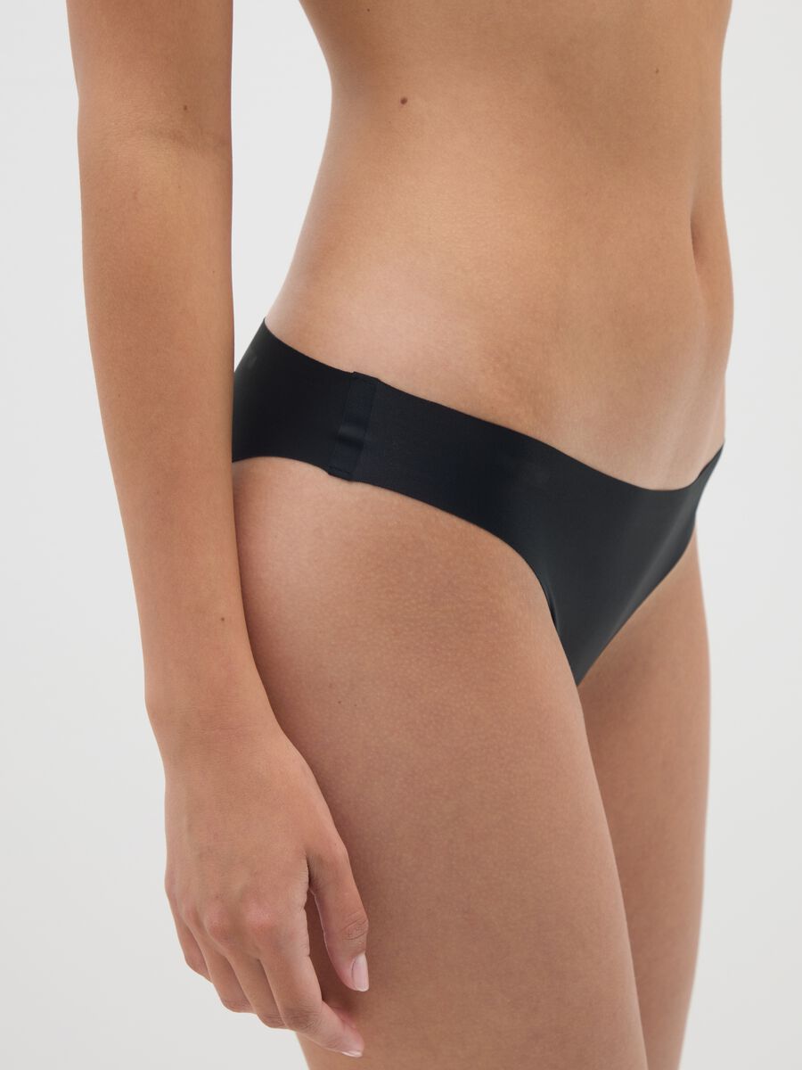 Black stretch fabric briefs_3