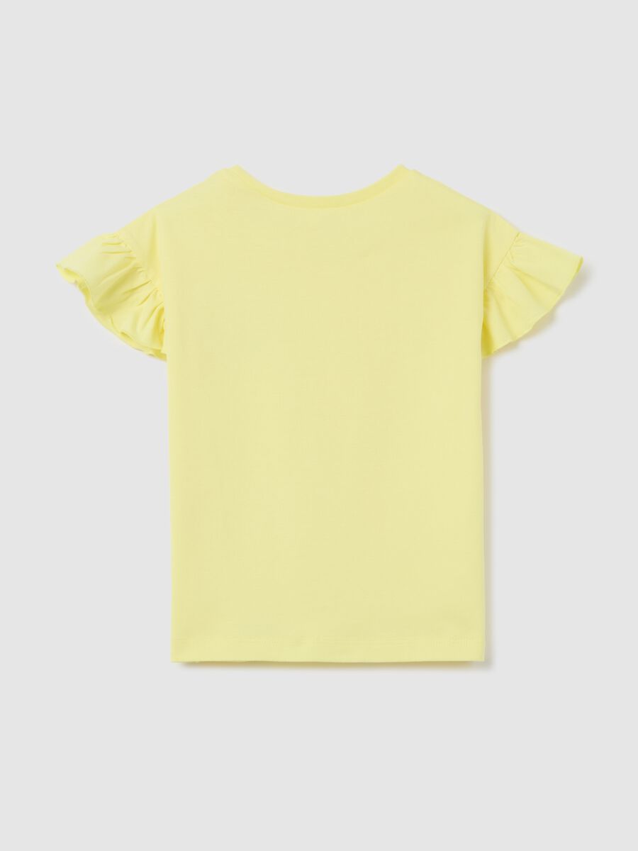 Yellow T-shirt in cotton with diamant&eacute;s_1