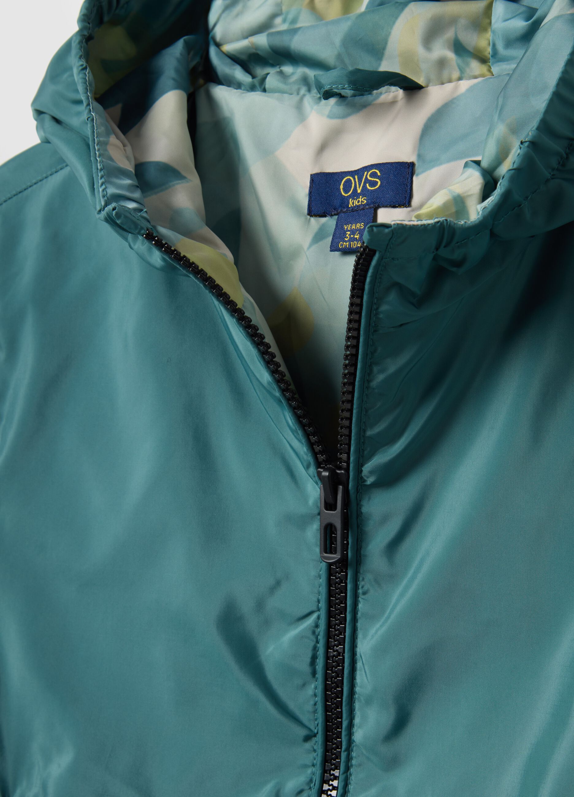 Boys' regular fit blue jacket with zip and hood