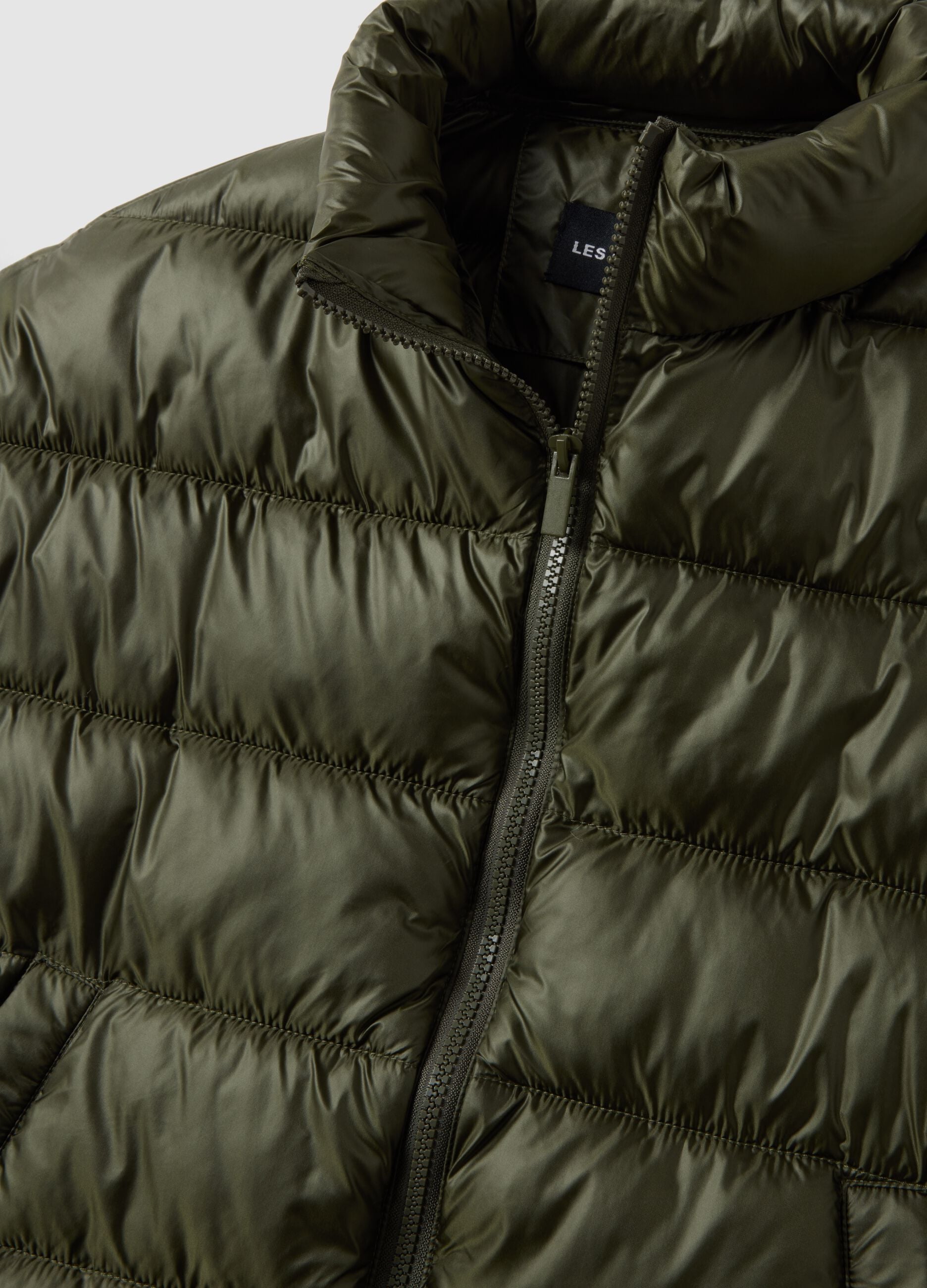 Green padded jacket regular fit