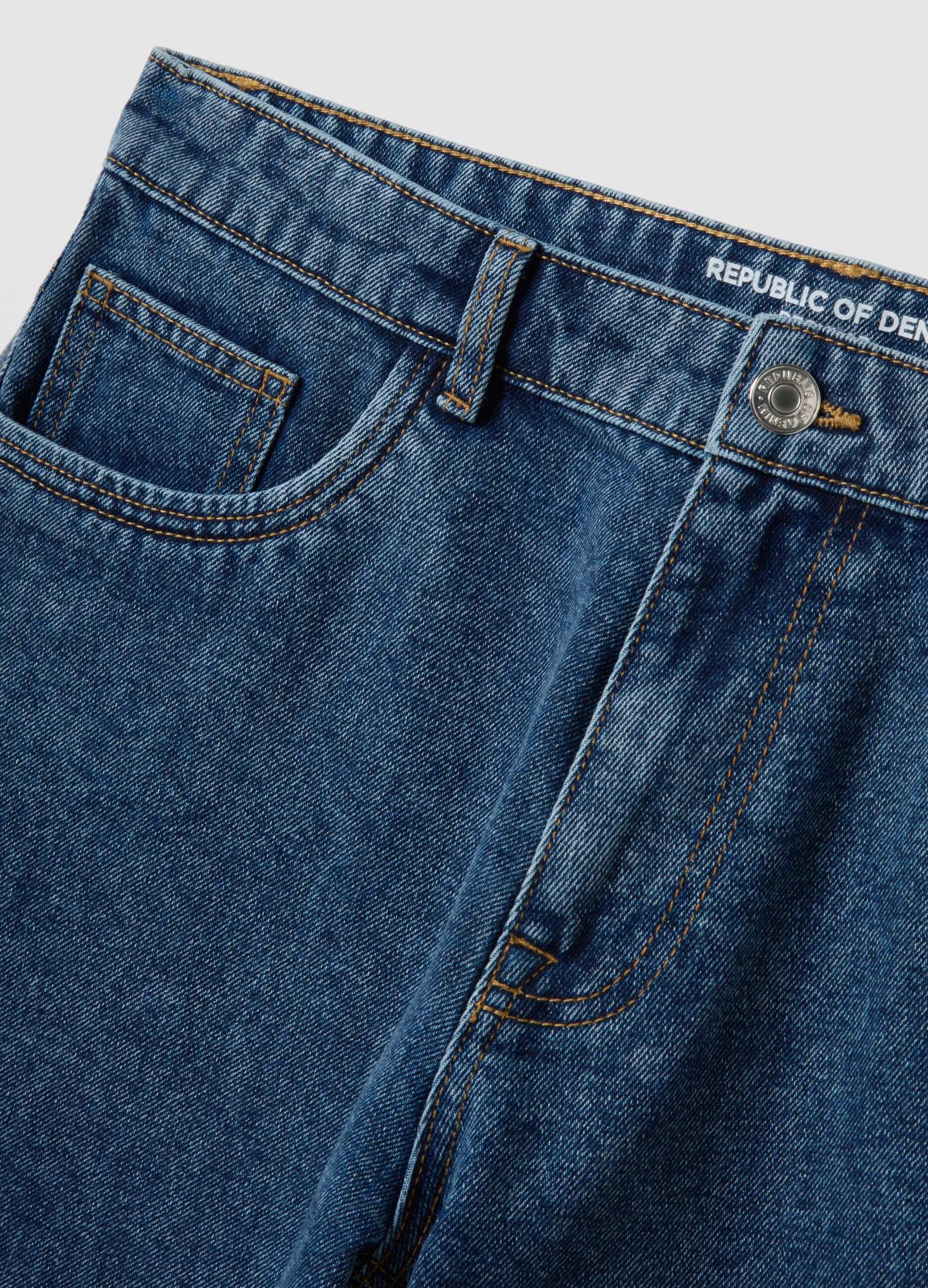 Blue denim Bermuda shorts in cotton blend, regular fit