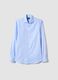 Blue pure cotton slim fit shirt_4