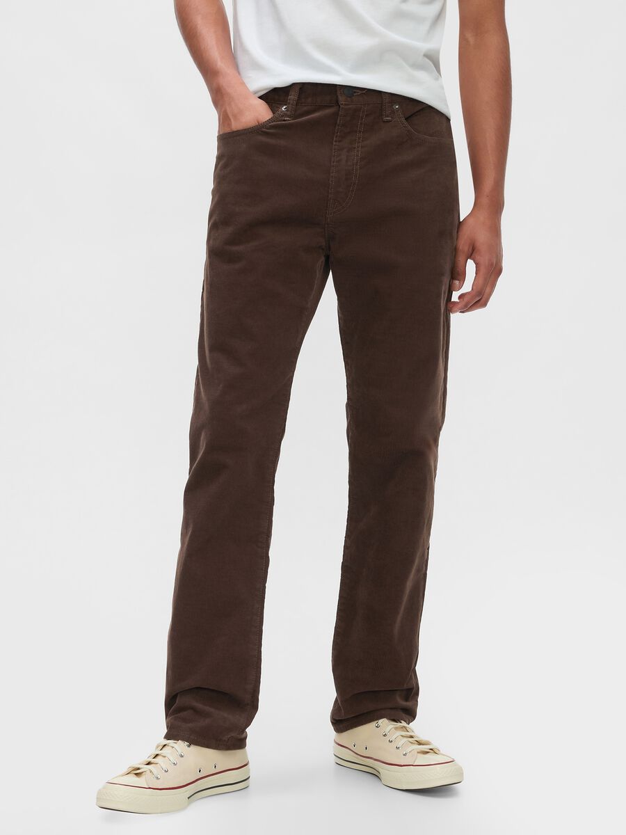 Straight-fit trousers in stretch corduroy_1