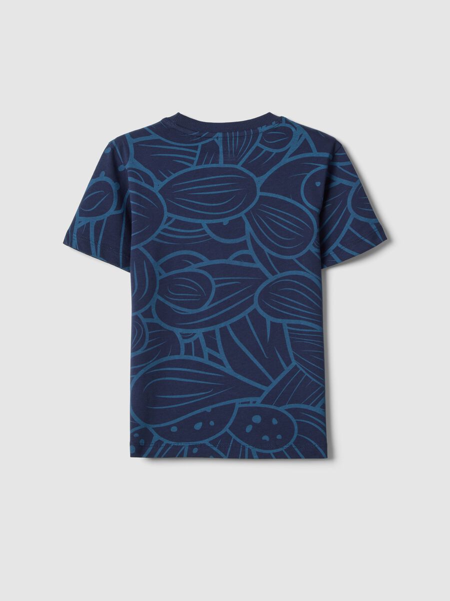 T-shirt in puro cotone blu regular fit per bambino con stampa_1