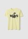 Boy's yellow pure cotton regular fit T-shirt with lettering_3