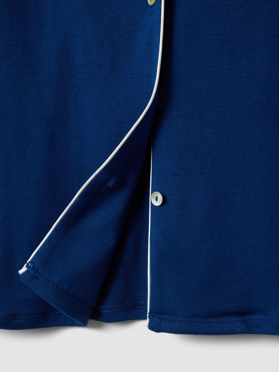 Maglia pigiama in misto viscosa elasticizzata blu regular fit_5