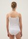 White stretch cotton tank top regular fit deep V_2