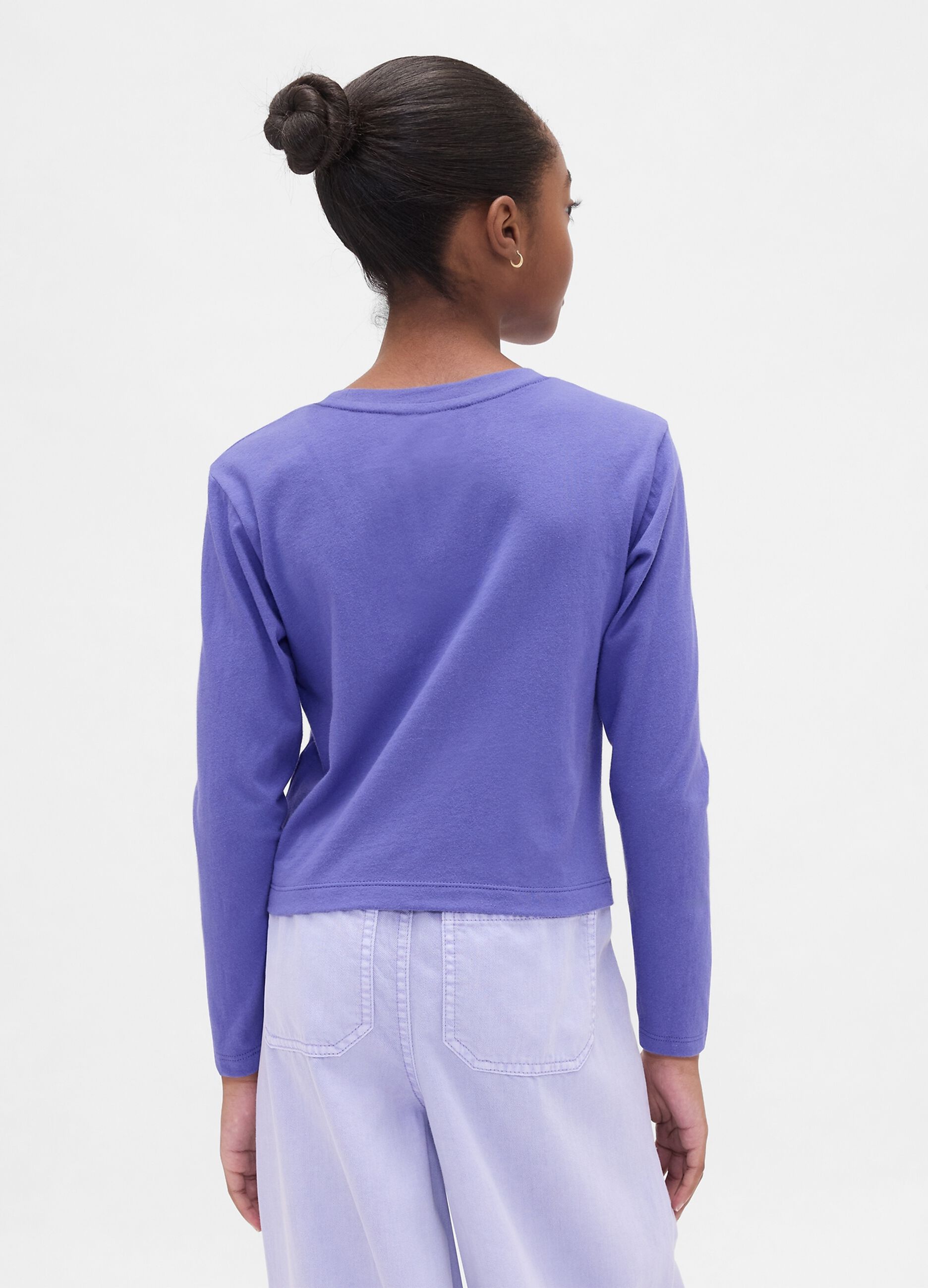 Purple long-sleeve cotton t-shirt