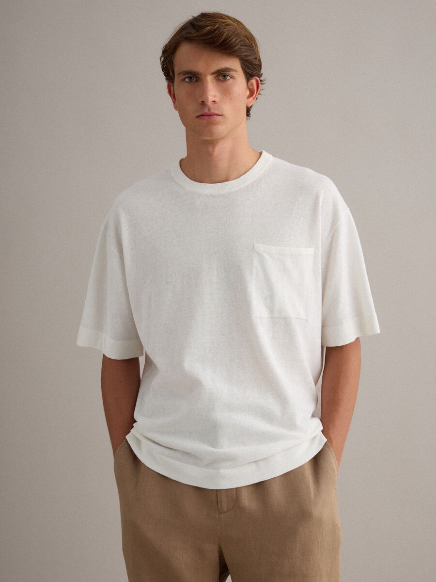 White pure cotton short-sleeve regular-fit T-shirt_0