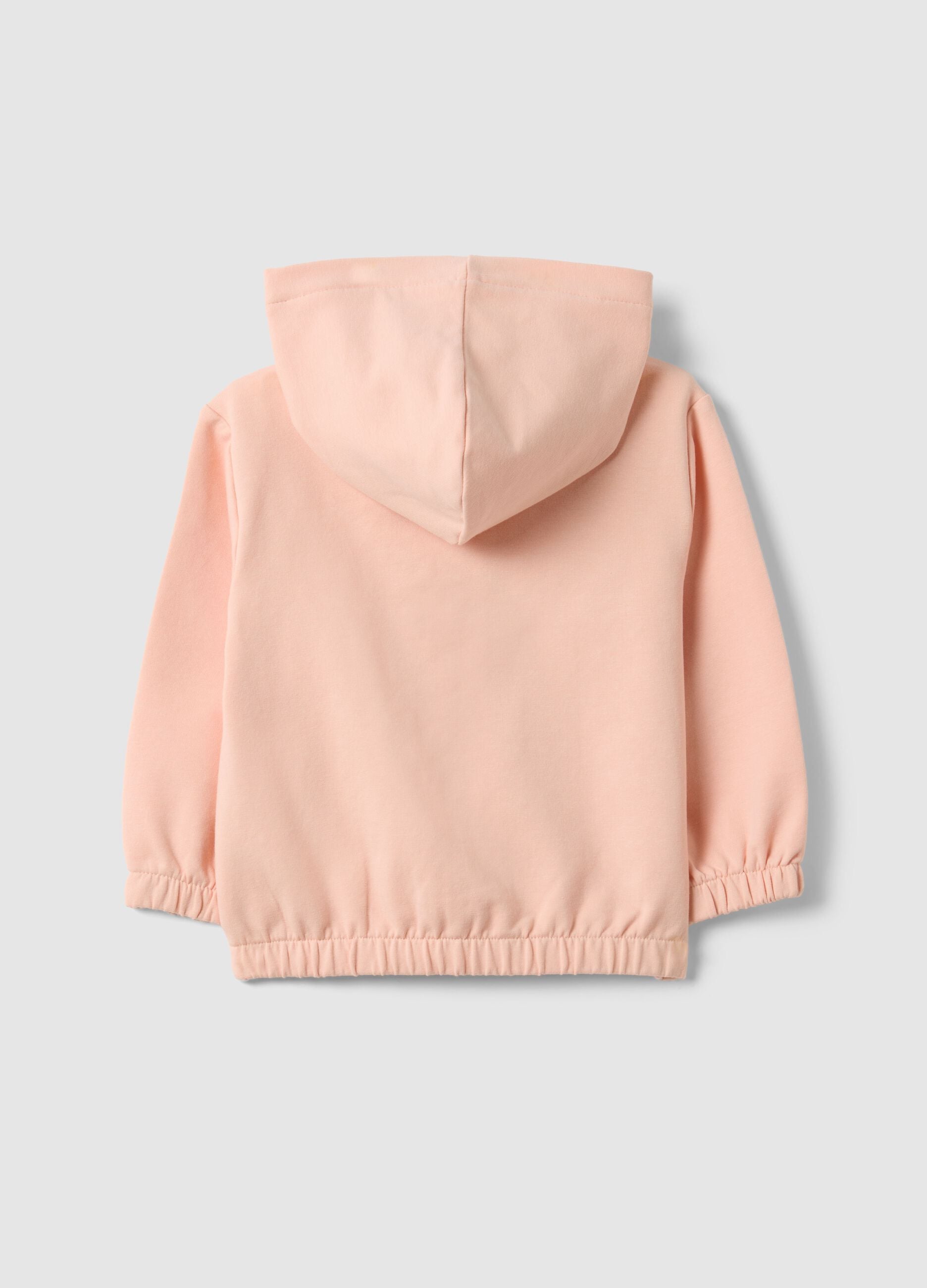 Pink stretch cotton sweatshirt for girls regular fit with flowers
