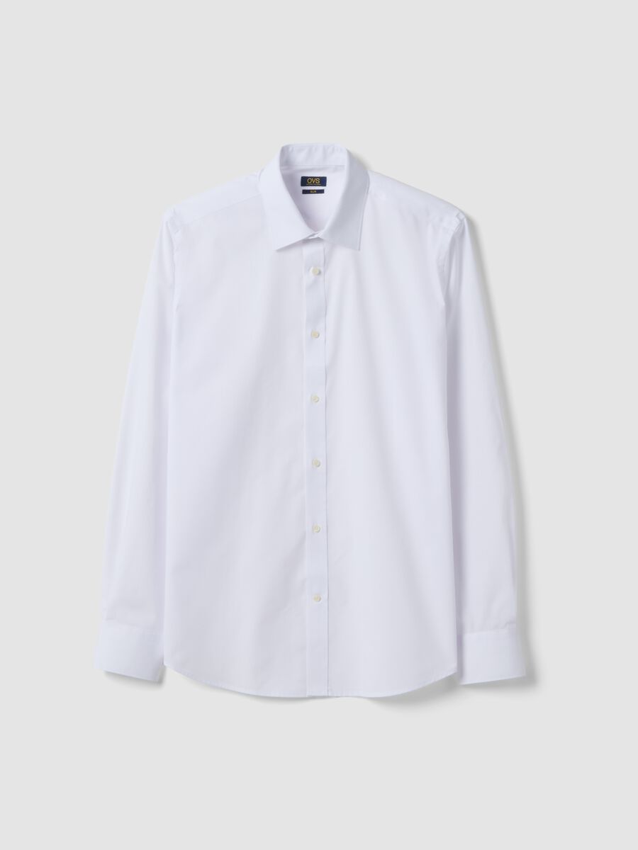 White Slim Fit Long Sleeve Shirt_4