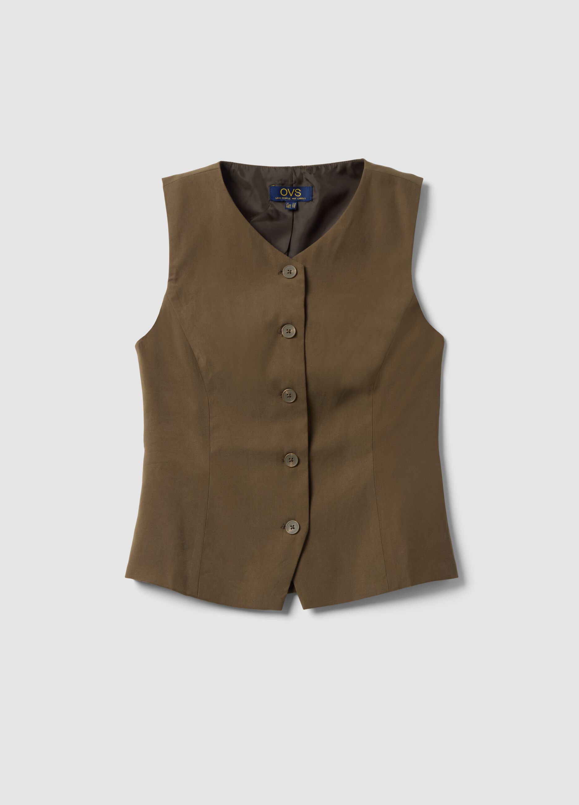 Green slim-fit viscose-blend waistcoat
