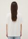 Oversized white pure cotton T-shirt with print and V-neck_3