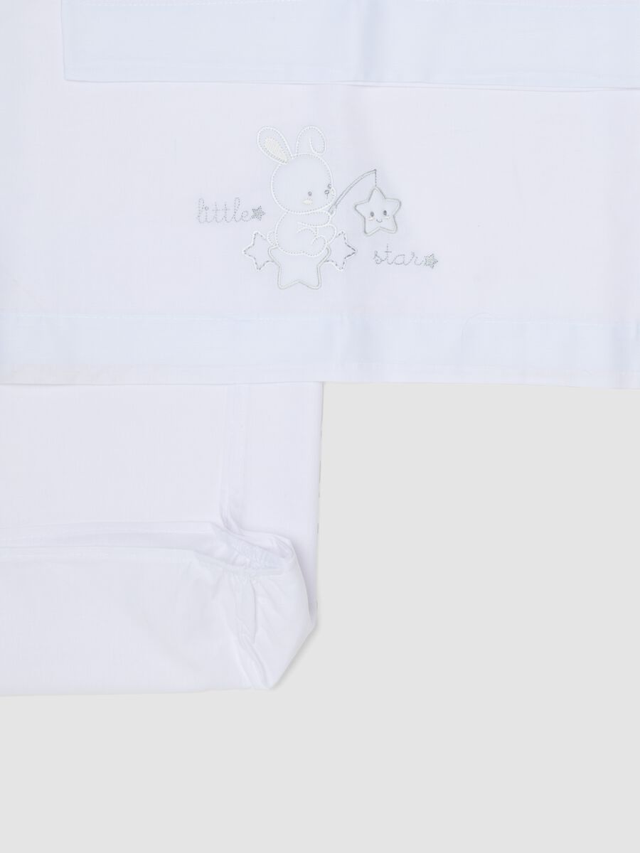 Pure white cotton baby sheet with embroidery_2