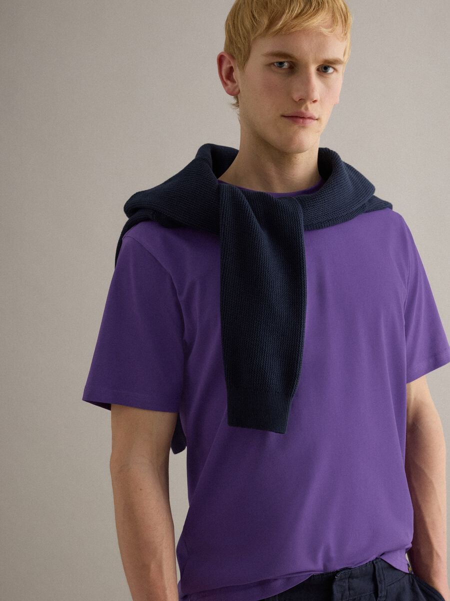 Violet pure cotton crew neck T-shirt relaxed fit_2