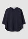 Blue Stretch Cotton Blend Regular Fit T-shirt_4