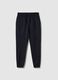 Regular fit blue cotton blend jogger trousers_4