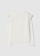 Girl's white stretch cotton T-shirt with floral embroidery_1