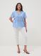 White slim fit stretch cotton blend trousers_0