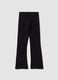 Black flared stretch cotton leggings_1