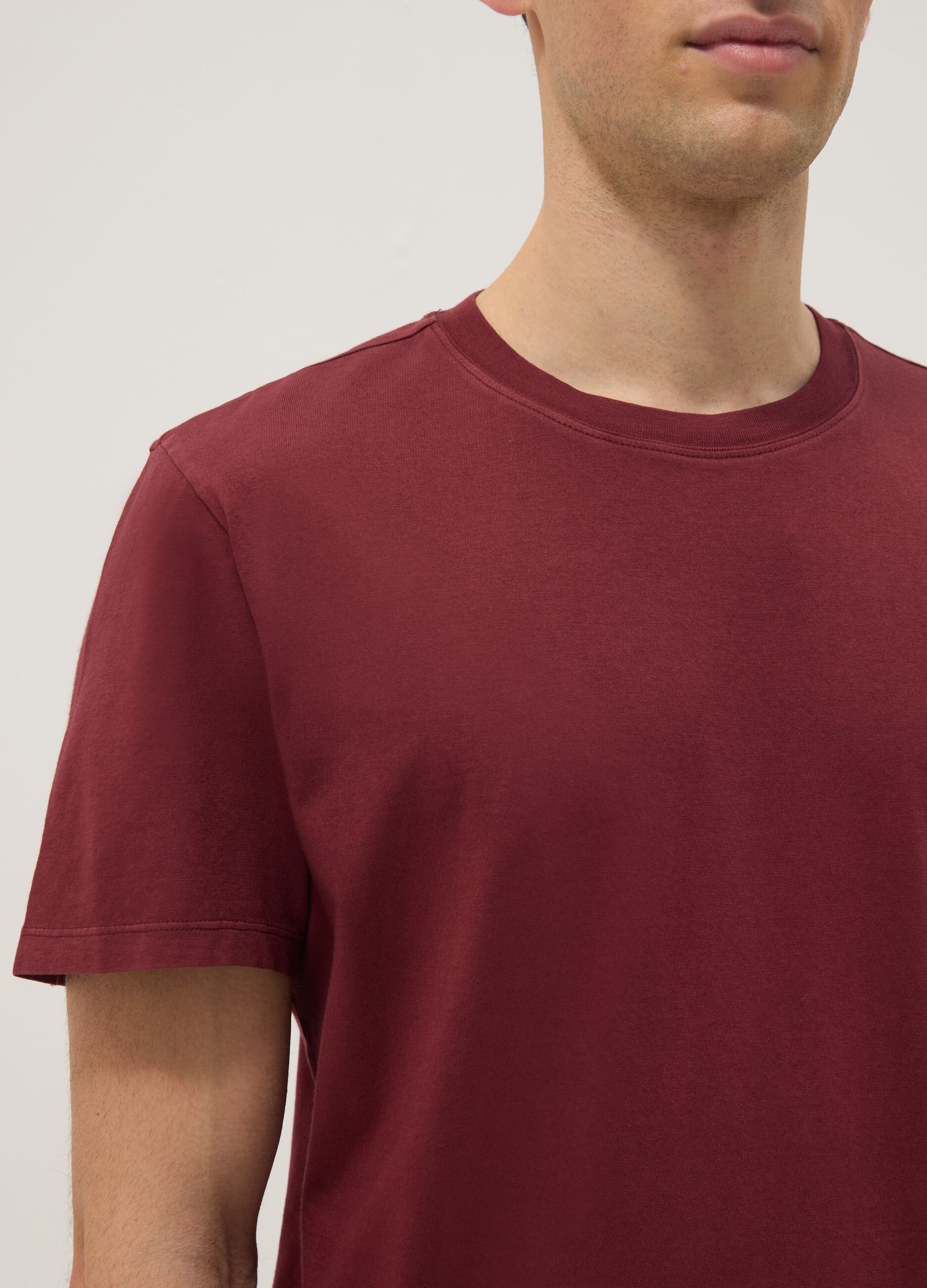 Burgundy pure cotton T-shirt