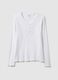 White pure cotton pyjama top, regular fit with henley collar_4