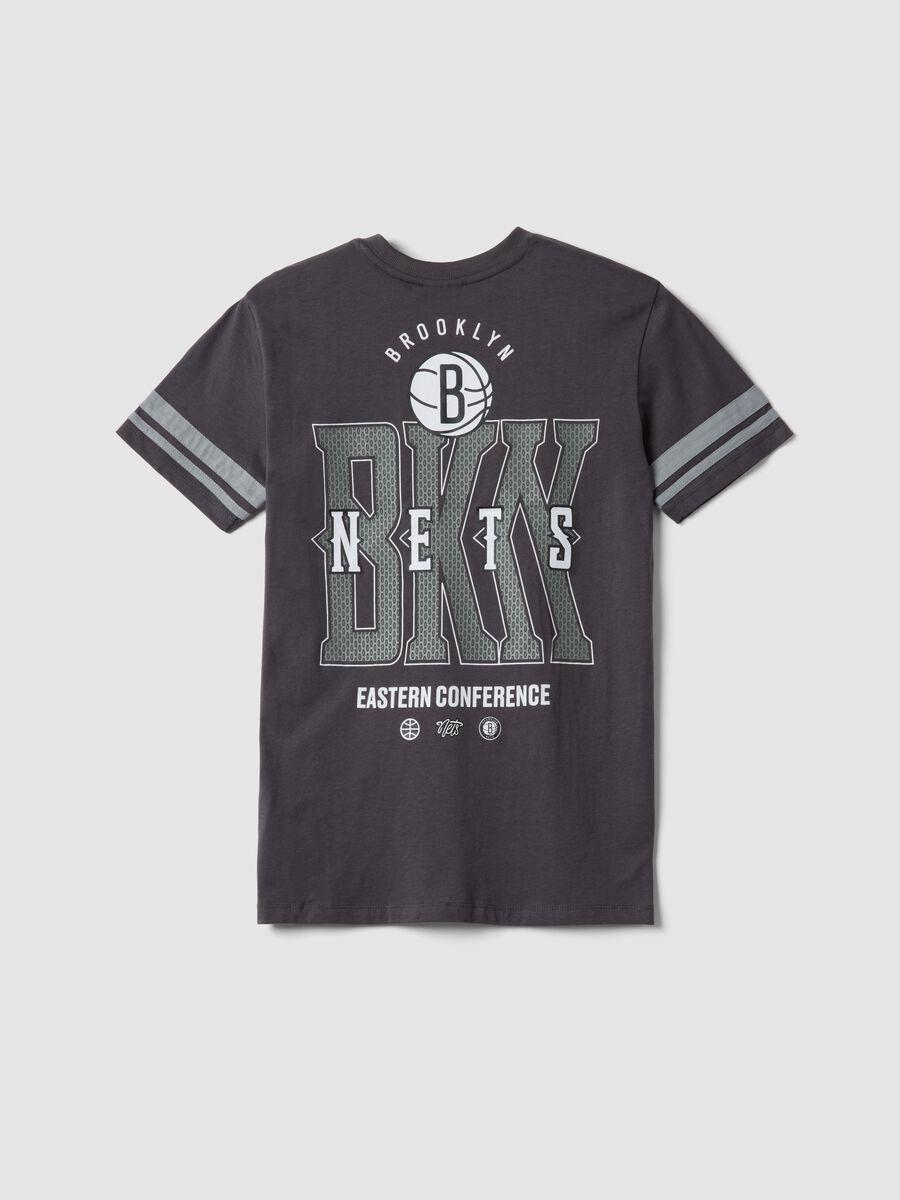 T-shirt in puro cotone grigia da ragazzo relaxed fit Brooklyn Nets_4