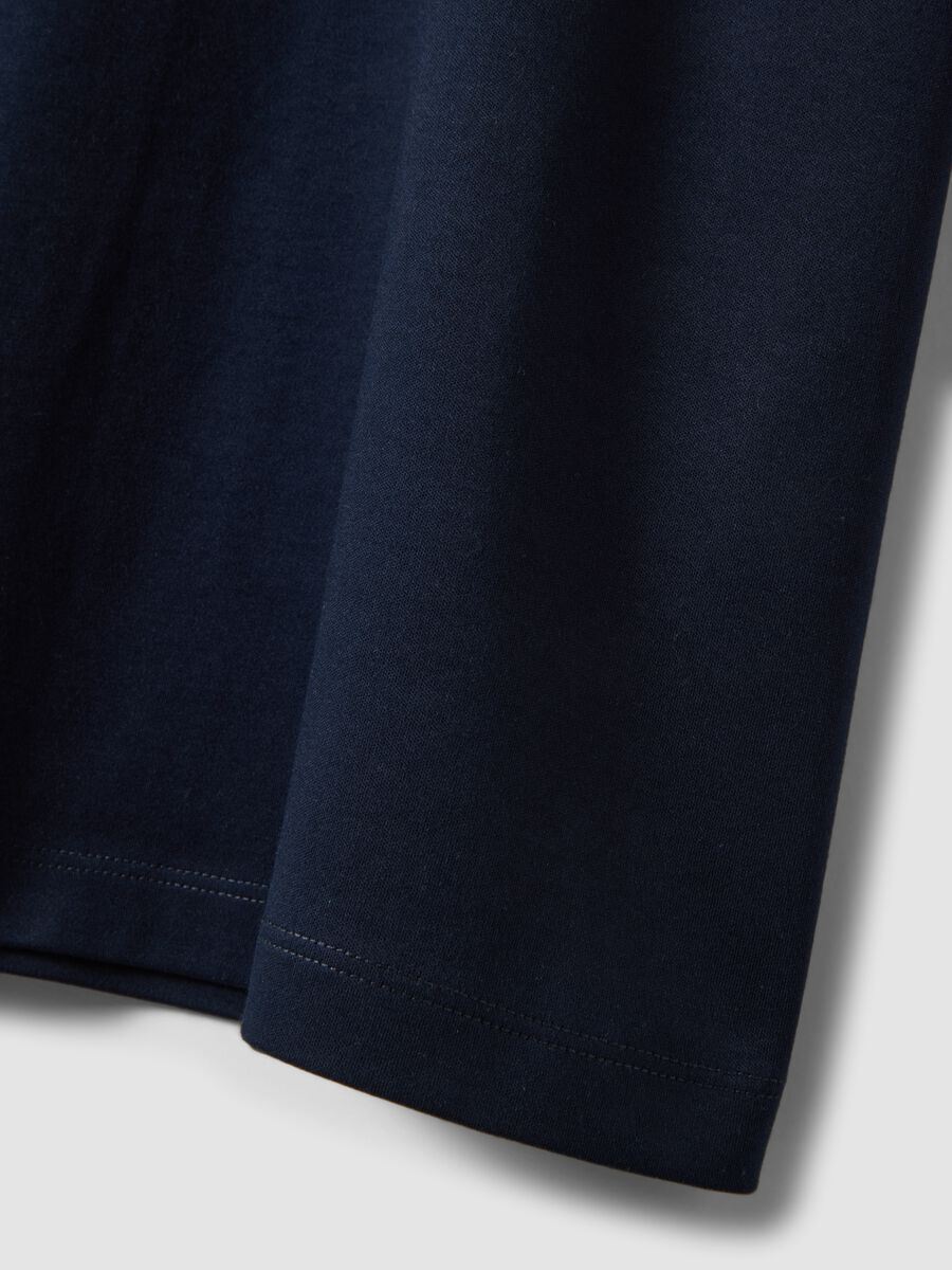 Blue slim-fit mercerised pure cotton T-shirt_5