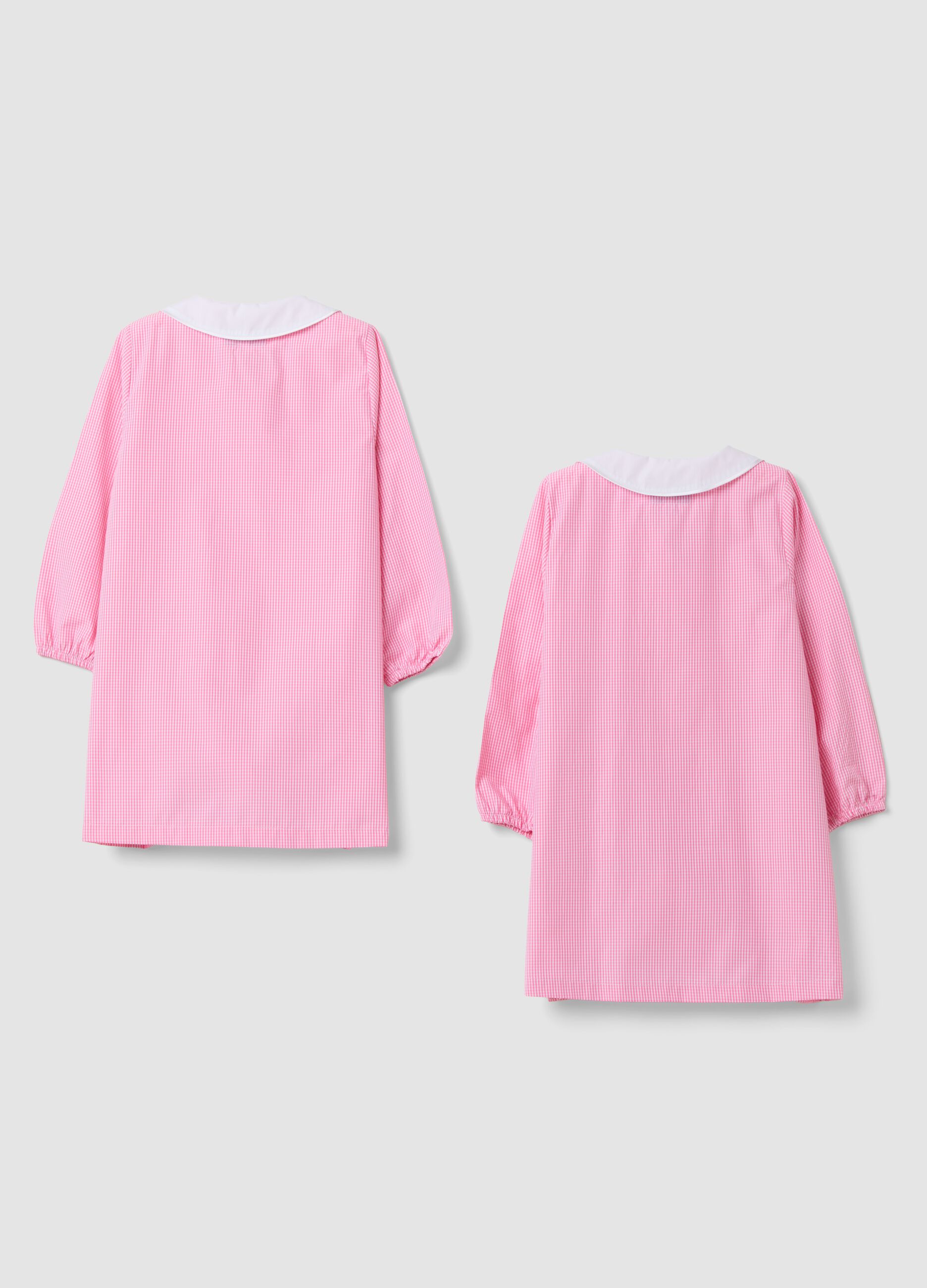 2-pack pink girls&rsquo; nursery school smocks with white collar