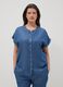 Pure Blue Lyocell Blouse Regular Fit with Mandarin Collar_2