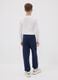 Blue regular-fit joggers in pure organic cotton for boys_1