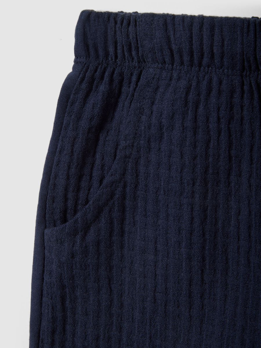 Children's regular fit blue pure cotton shorts_3