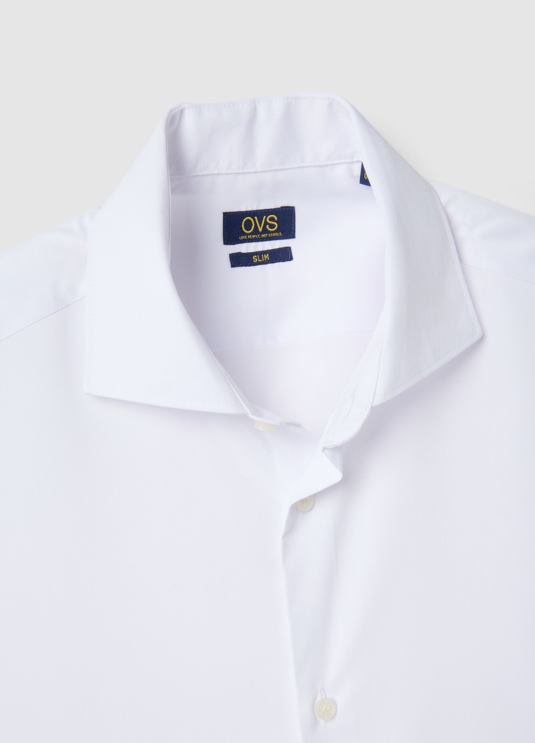 Slim fit white shirt with French collar