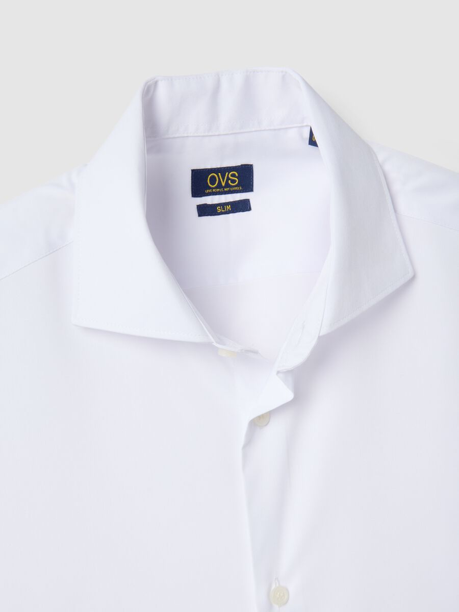 Camicia bianca slim fit con collo alla francese_5