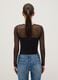 Black slim fit bodysuit with sheer accents_2