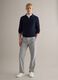 Regular fit multicolour striped stretch cotton trousers_0