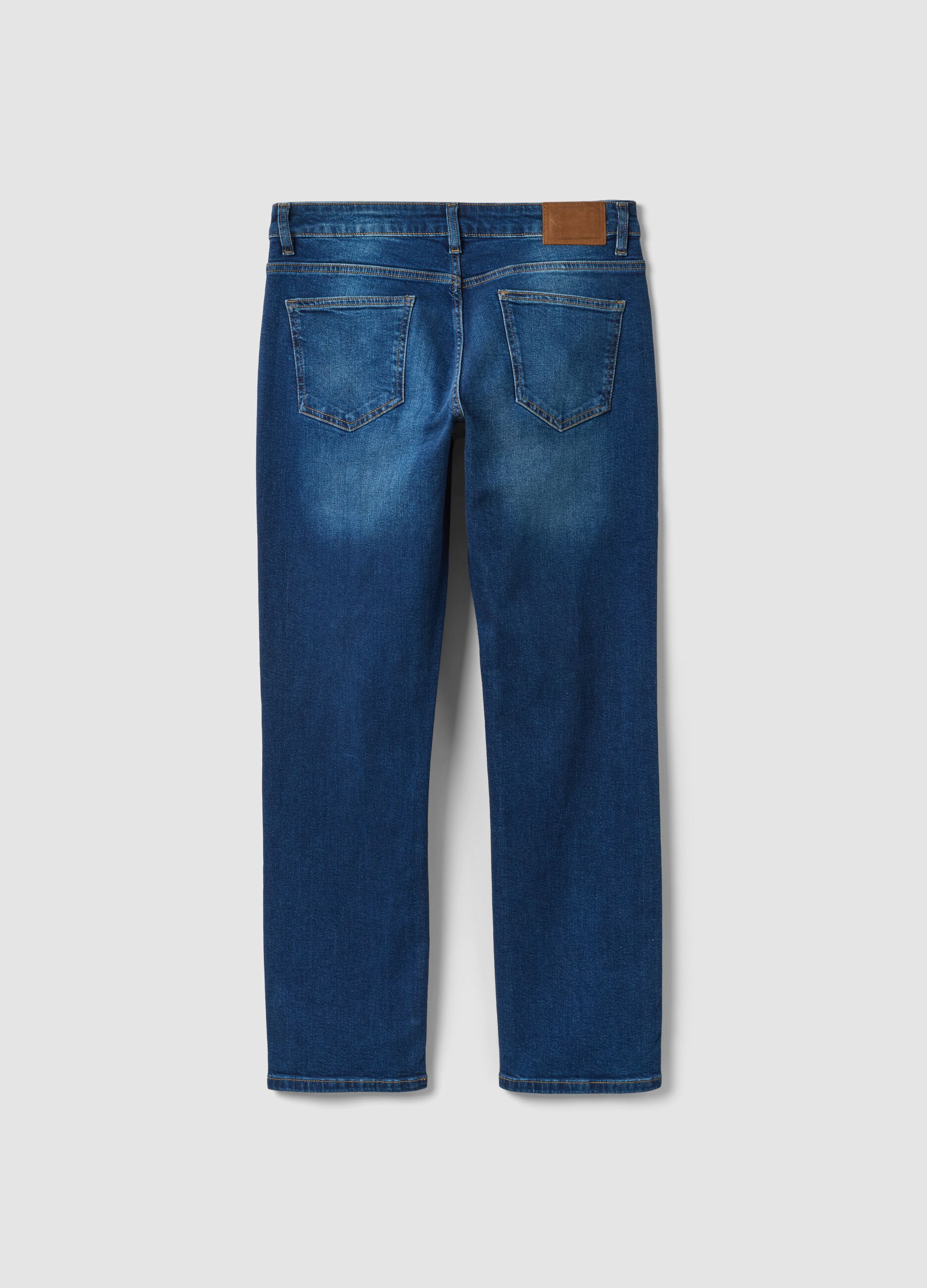 Blue comfort-fit stretch cotton jeans