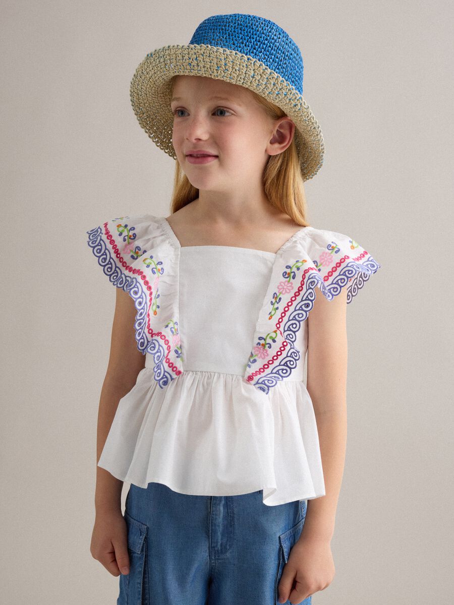Multicolour paper fabric hat for girls_3