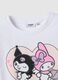 Girls' Stretch Cotton White T-shirt with Kuromi_3