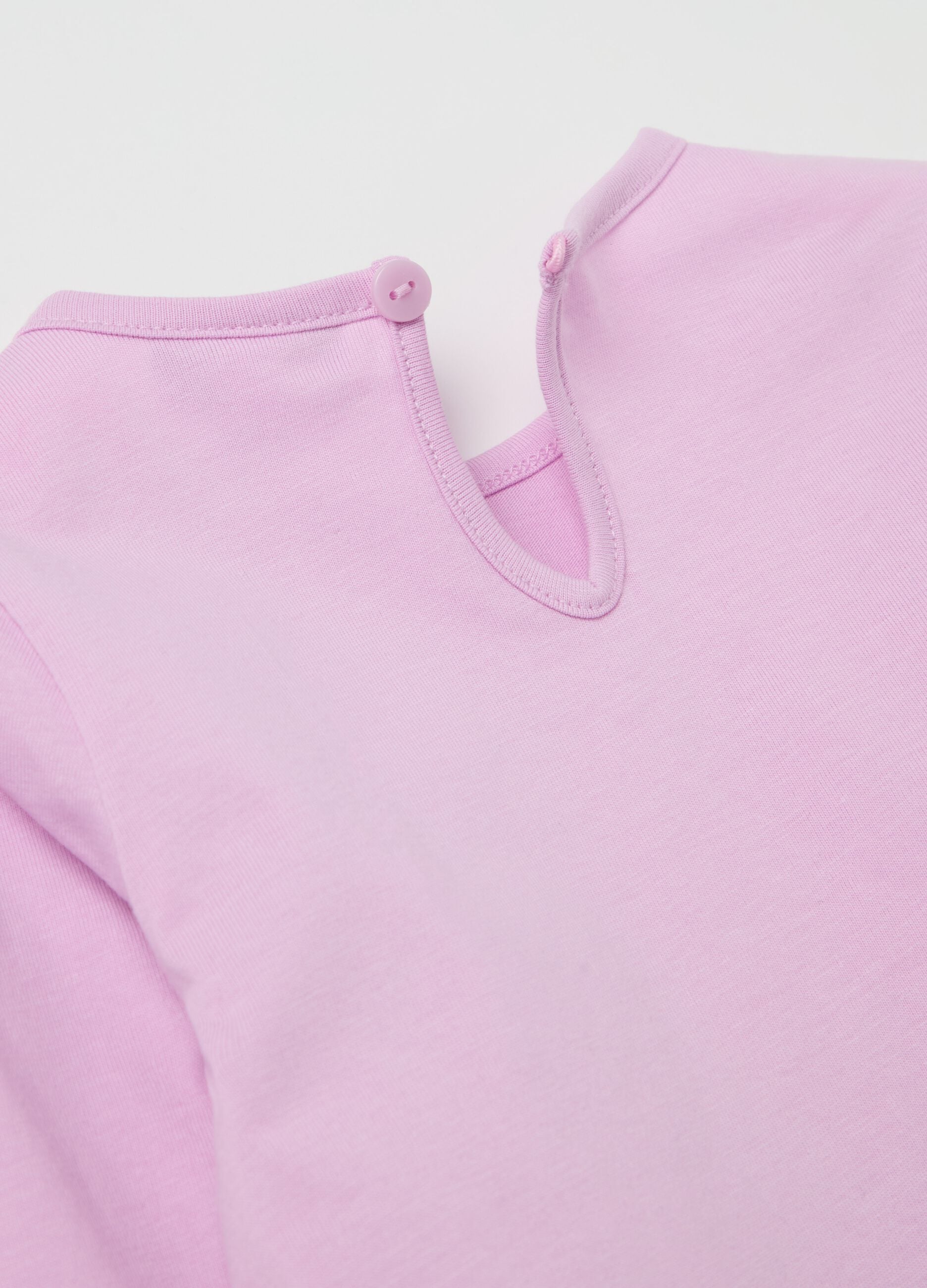 Long-sleeved T-shirt with glitter ice cream print